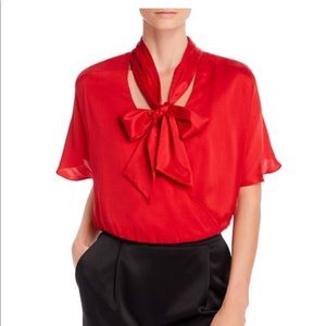 NWOT Alice + Olivia Livvy Tie-Neck Crossover Top